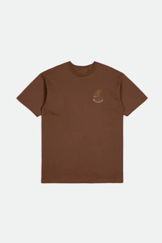 Oakwood S/S Standard Tee - Sepia Worn Wash sold by Brixton
