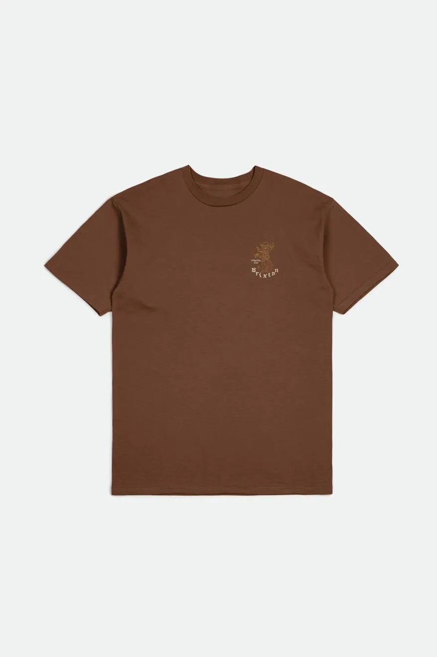Oakwood S/S Standard Tee - Sepia Worn Wash sold by Brixton