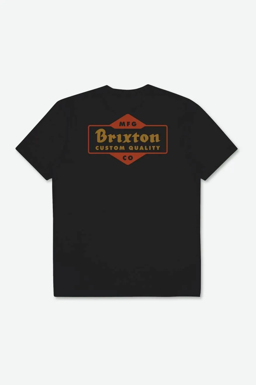 Ashfield S/S Tailored Tee - Black sold by Brixton product image thumbnail 2