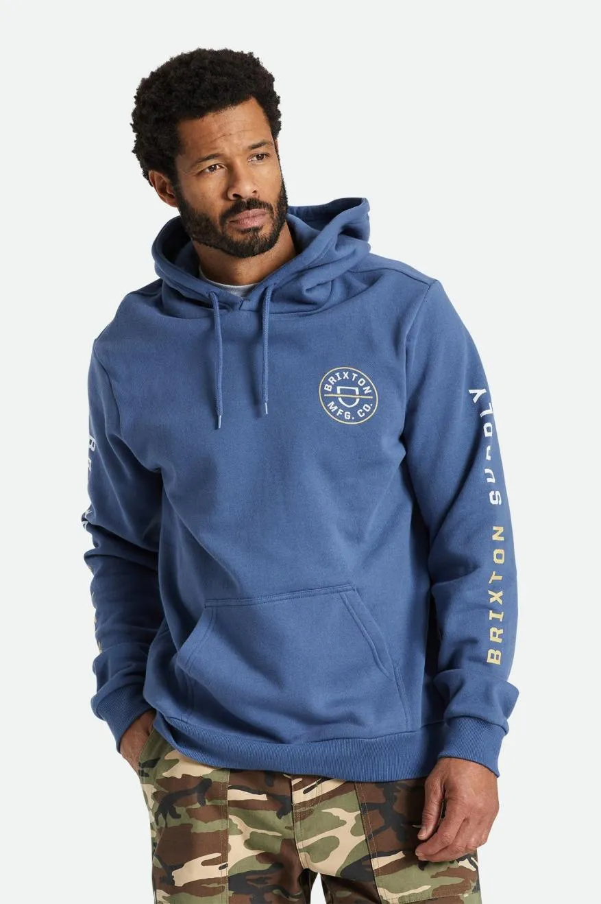 Crest Hood - Pacific Blue/Straw/Off White sold by Brixton