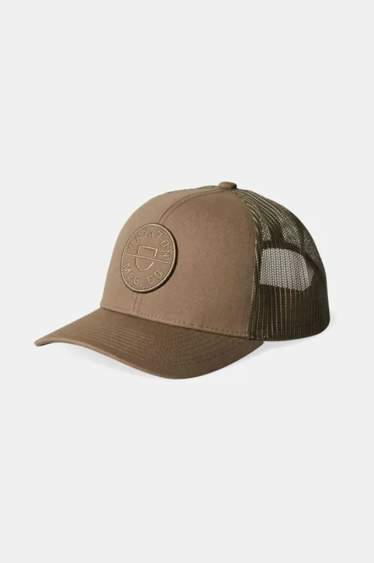 Crest Netplus Trucker Hat - Cinder Grey/Cinder Grey sold by Brixton