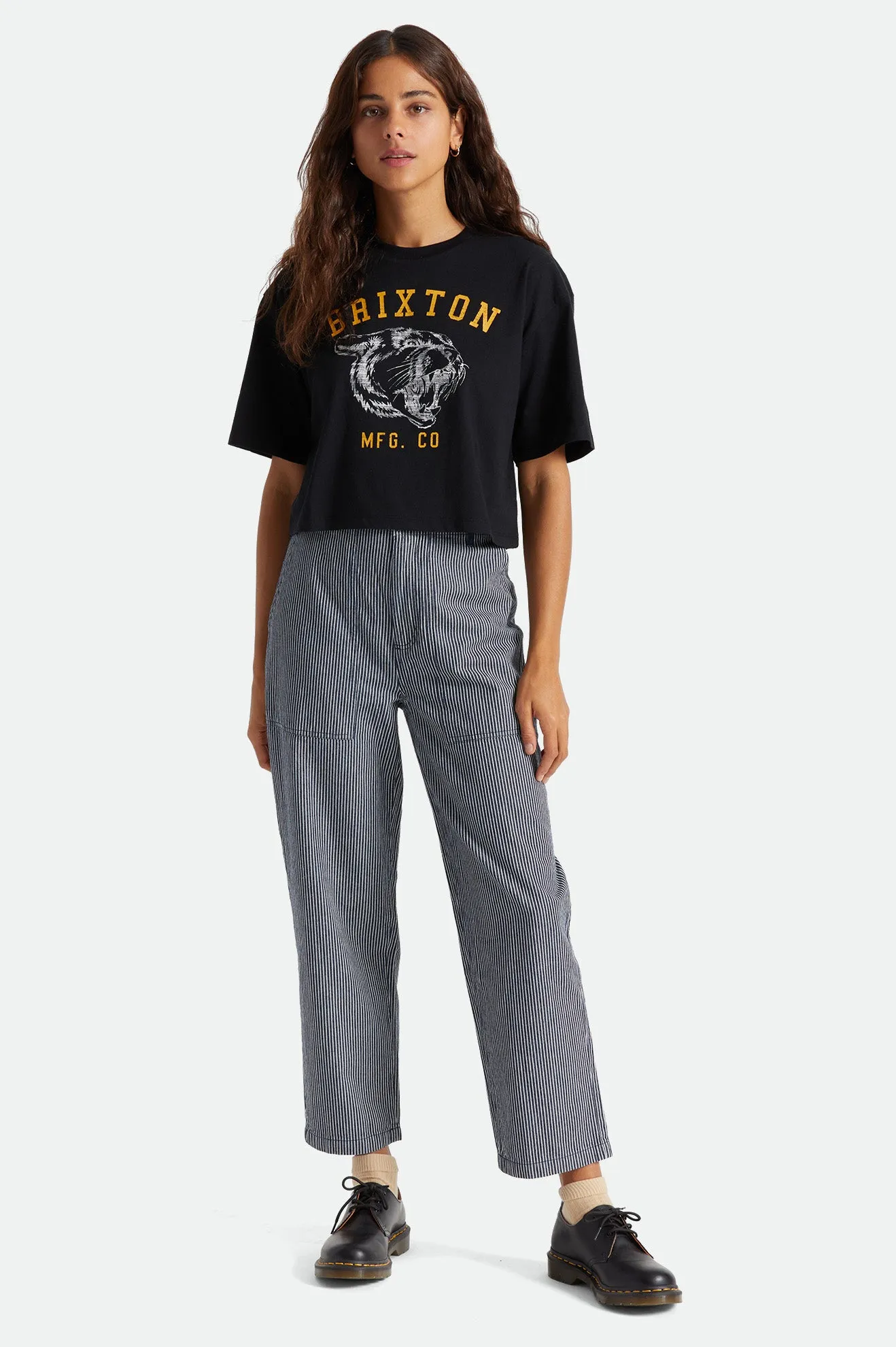 Varsity Cat Women's S/S Skimmer Tee - Black sold by Brixton product image thumbnail 2