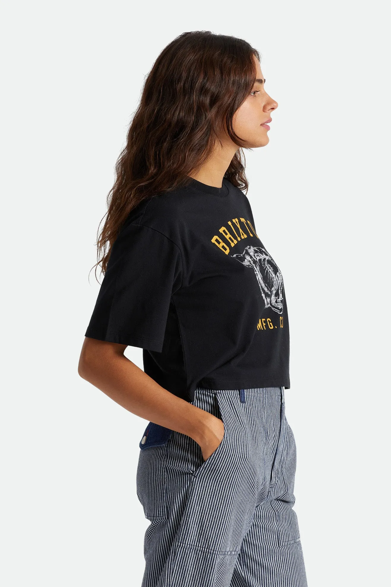Varsity Cat Women's S/S Skimmer Tee - Black sold by Brixton product image thumbnail 3