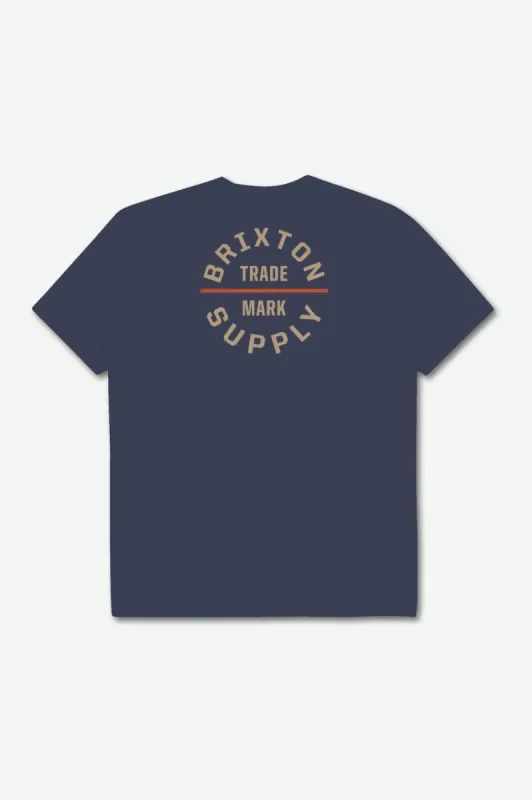 Oath V S/S Standard Tee - Washed Navy/Sand sold by Brixton