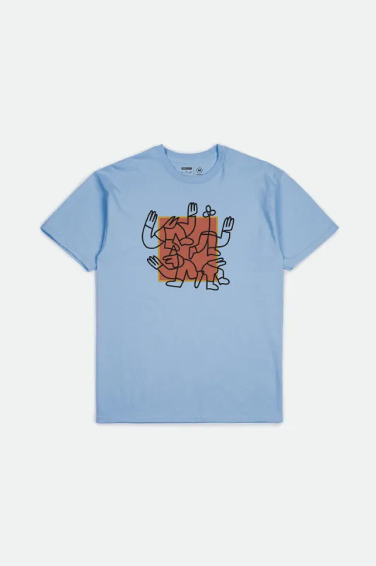 Huddle S/S Standard Tee - Carolina Blue sold by Brixton
