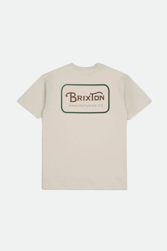 Grade S/S Standard Tee - Cream/Trekking Green/Sepia sold by Brixton