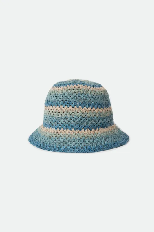 Essex Raffia Bucket Hat - Casa Blanca Blue sold by Brixton