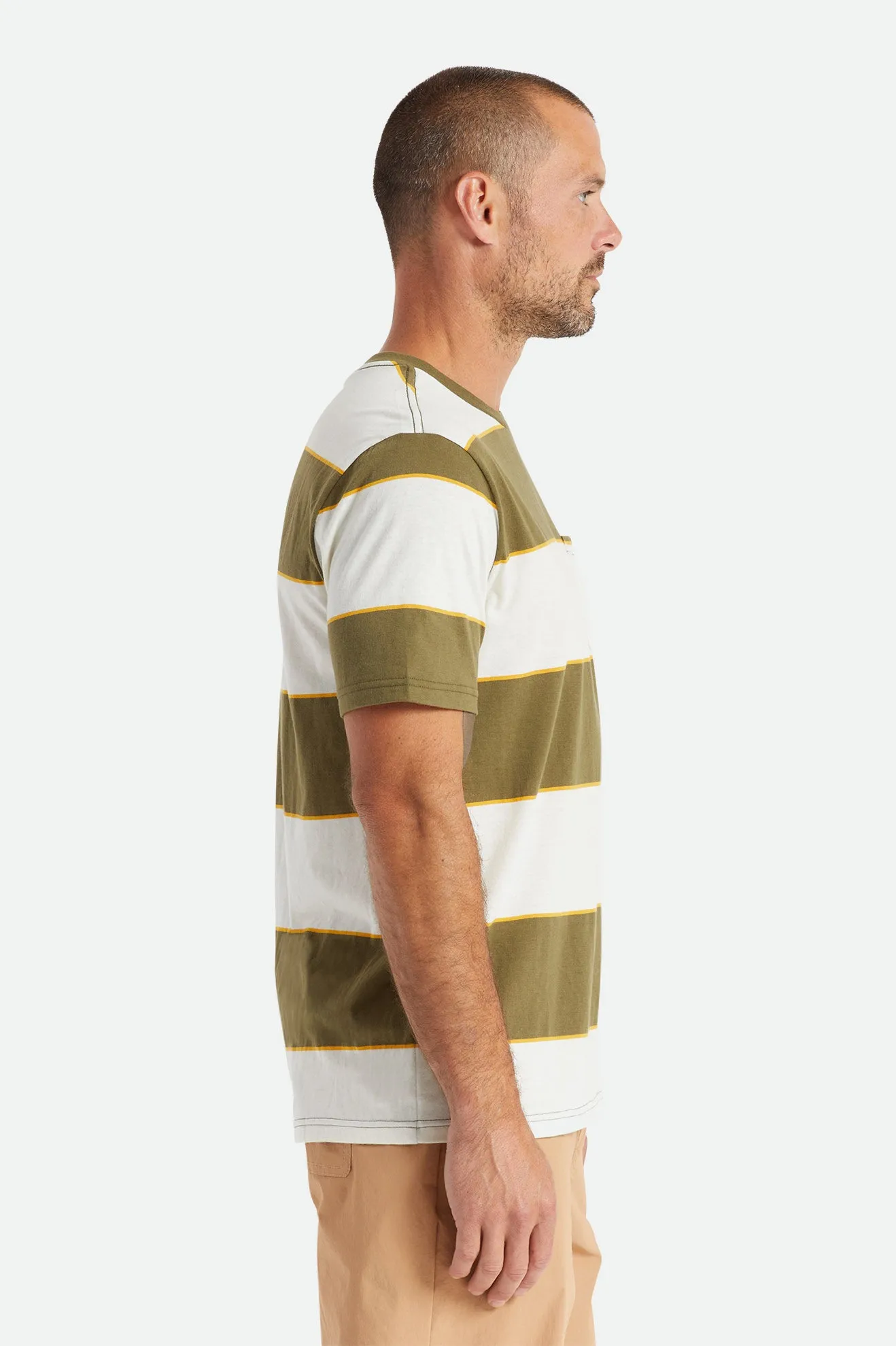 Hilt S/S Pocket Knit - Military Olive/Off White/Golden sold by Brixton product image thumbnail 3