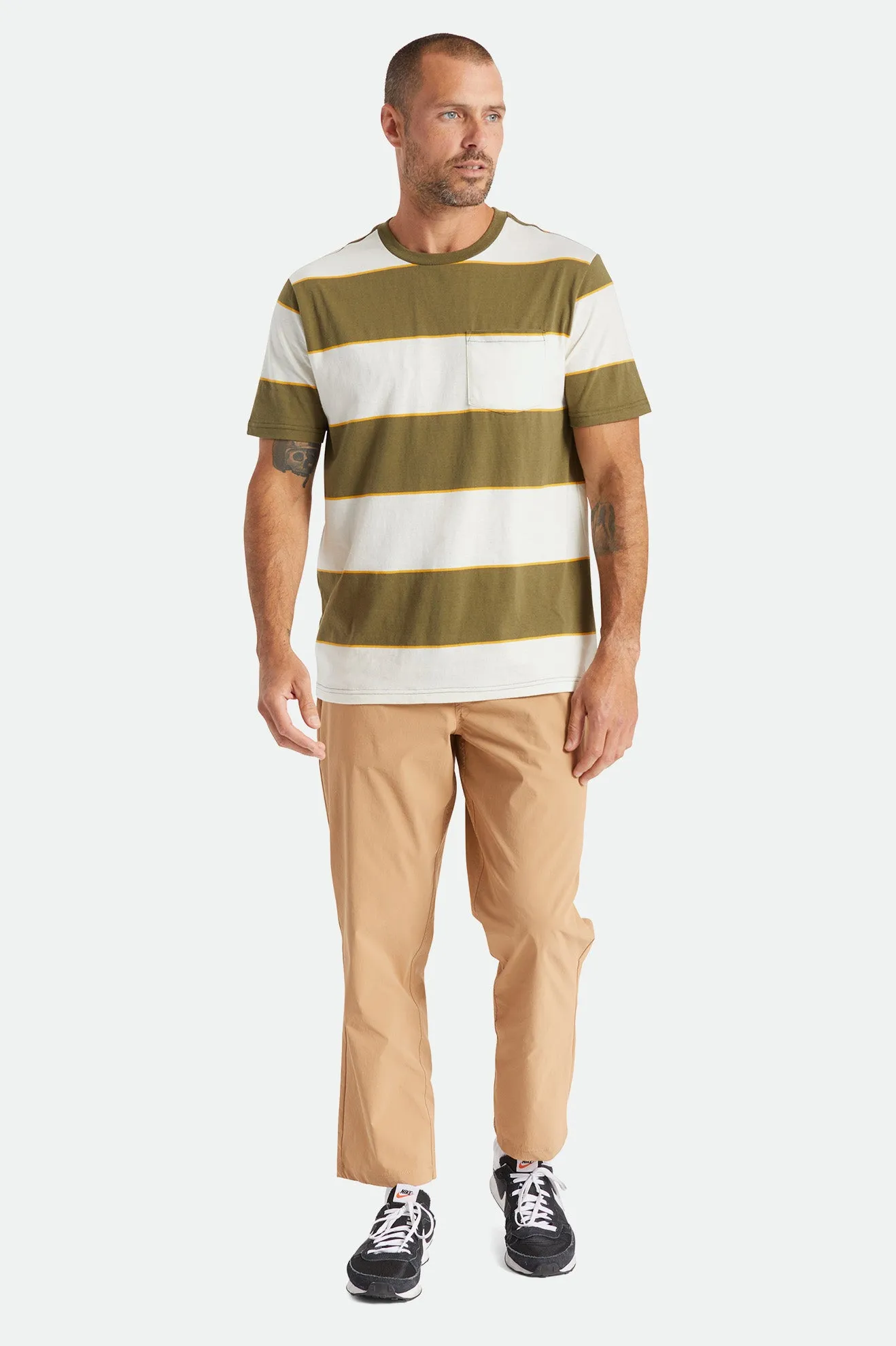 Hilt S/S Pocket Knit - Military Olive/Off White/Golden sold by Brixton product image thumbnail 2