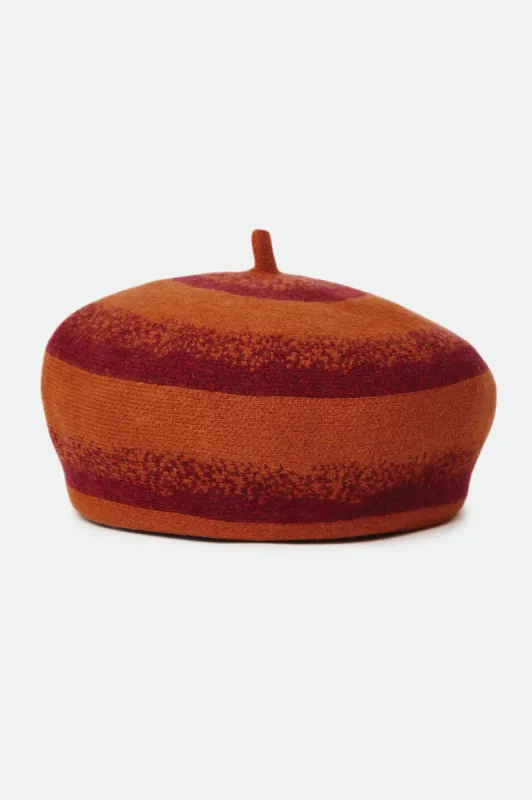 Audrey Beret - Dark Brick/Phoenix Orange Ombre sold by Brixton