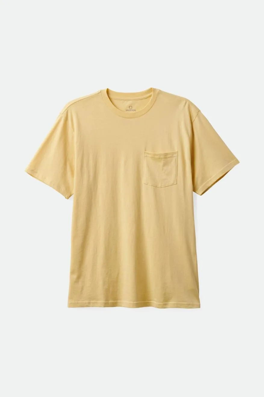 Premium Cotton S/S Pocket Tee - Straw sold by Brixton