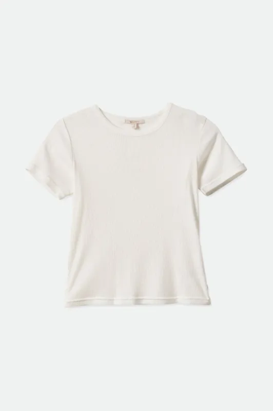 Samantha S/S Baby Tee - White sold by Brixton