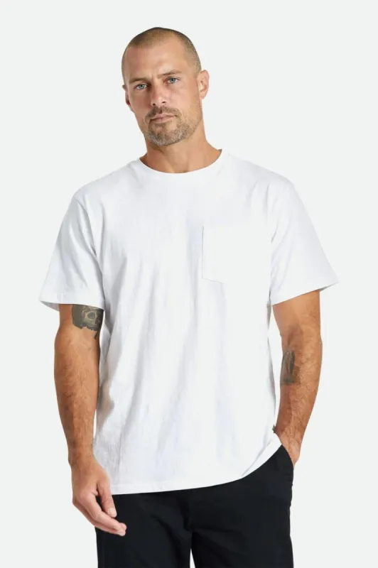 Basic S/S Pocket Tee - White sold by Brixton