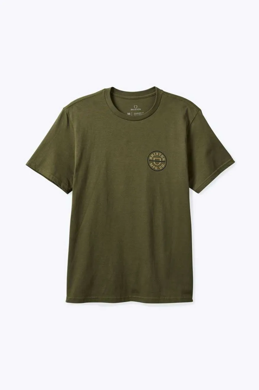 Crest II S/S Standard T-Shirt - Ivy Green/Sand/Navy sold by Brixton