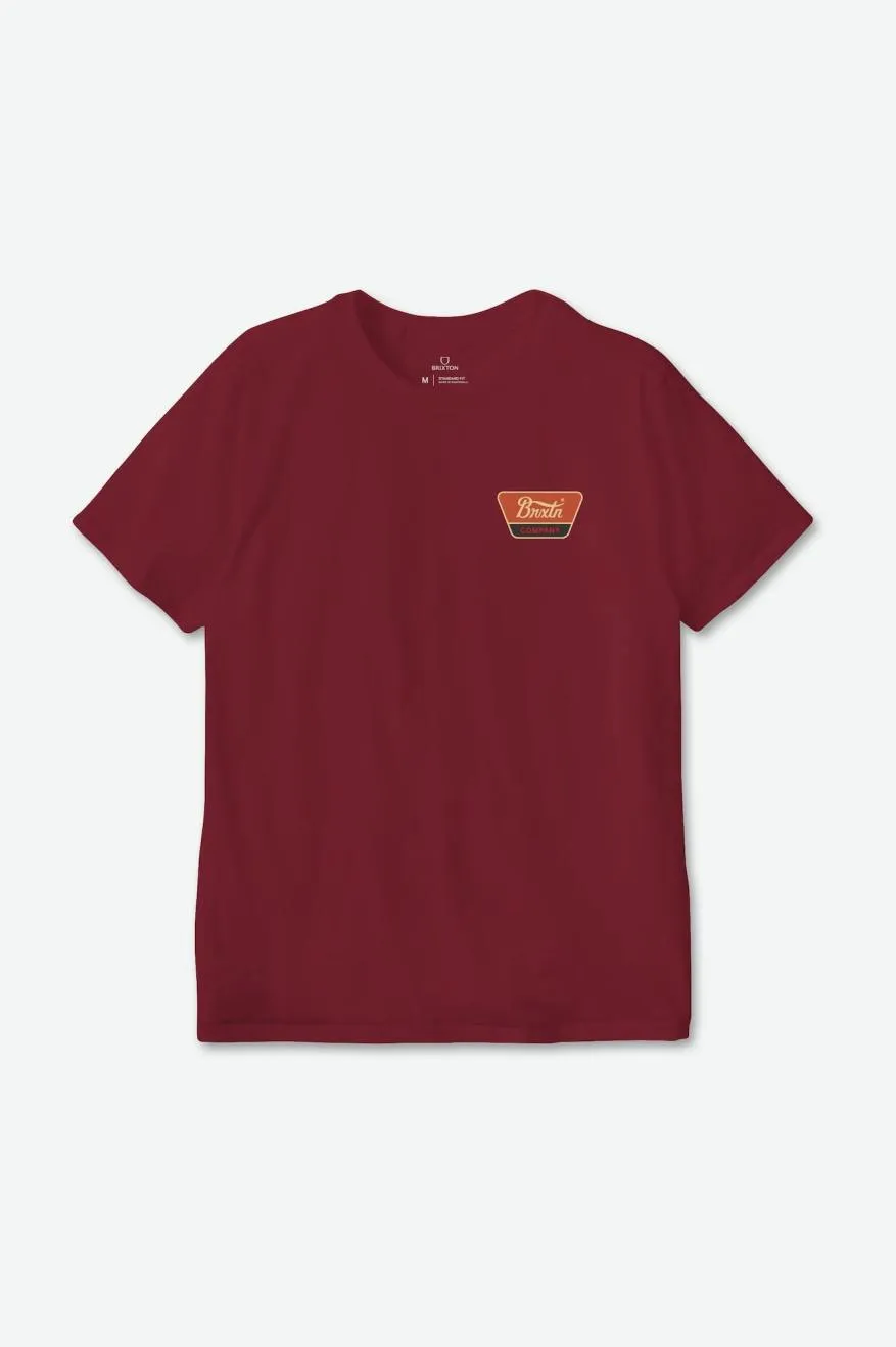 Linwood S/S Standard Tee - Island Berry/Paradise Orange/Charcoal sold by Brixton product image thumbnail 2