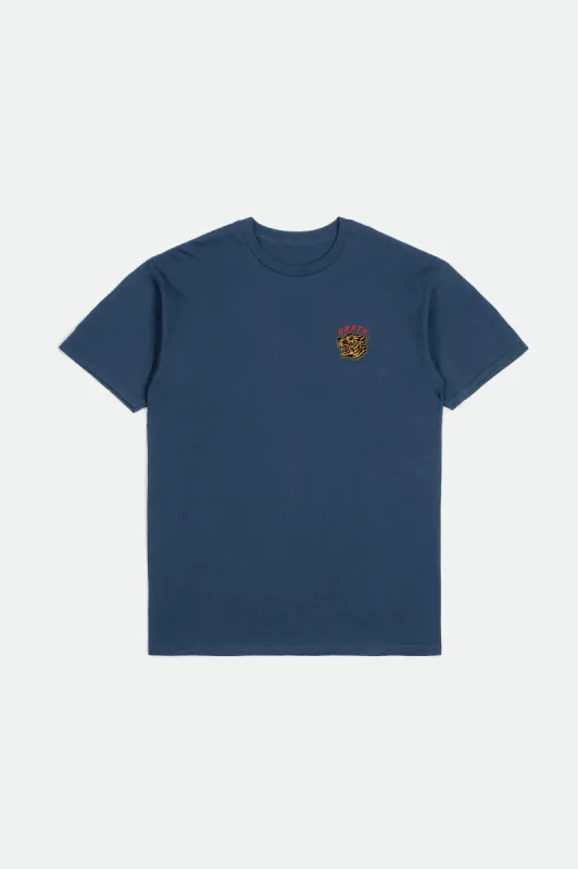 Kit S/S Standard Tee - Midnight Navy Worn Wash sold by Brixton