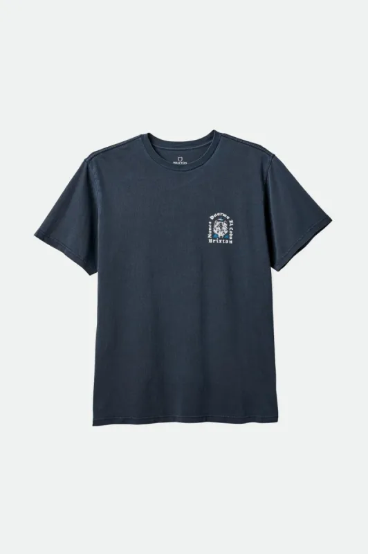 Gorge S/S Standard Tee - Black Worn Wash sold by Brixton
