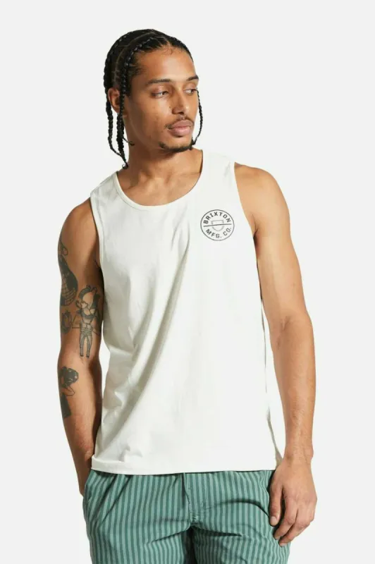 Crest Tank Top - Off White/Black sold by Brixton