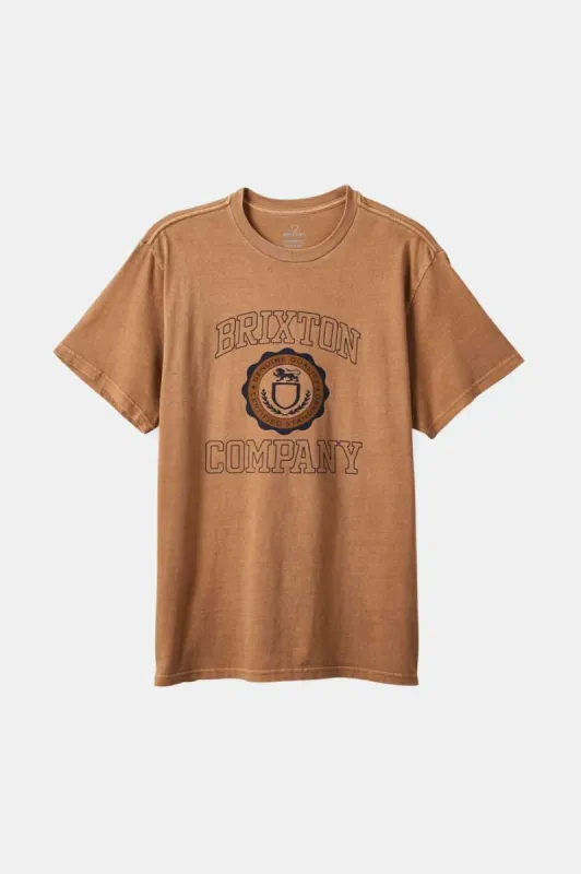 University S/S Standard T-Shirt - Tobacco Brown Worn Wash sold by Brixton