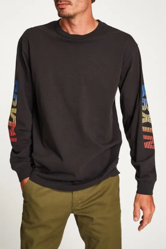 Cortez II L/S Standard Tee - Washed Black sold by Brixton