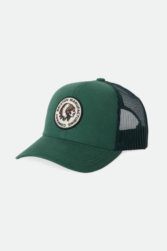 Rival Stamp Netplus MP Trucker Hat - Pine Needle/Pine Needle made by Brixton