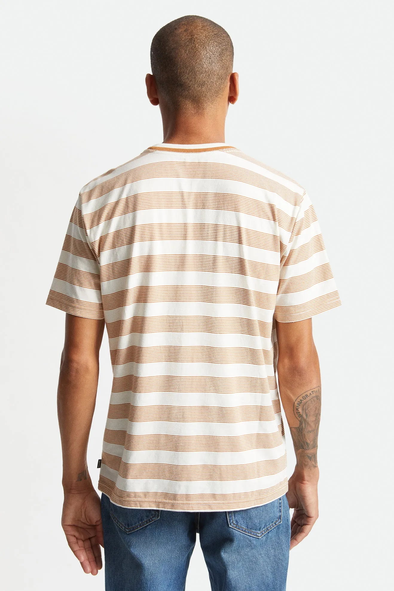 Hilt PCH Stripe S/S Pocket Knit - Off White/Lion sold by Brixton product image thumbnail 4
