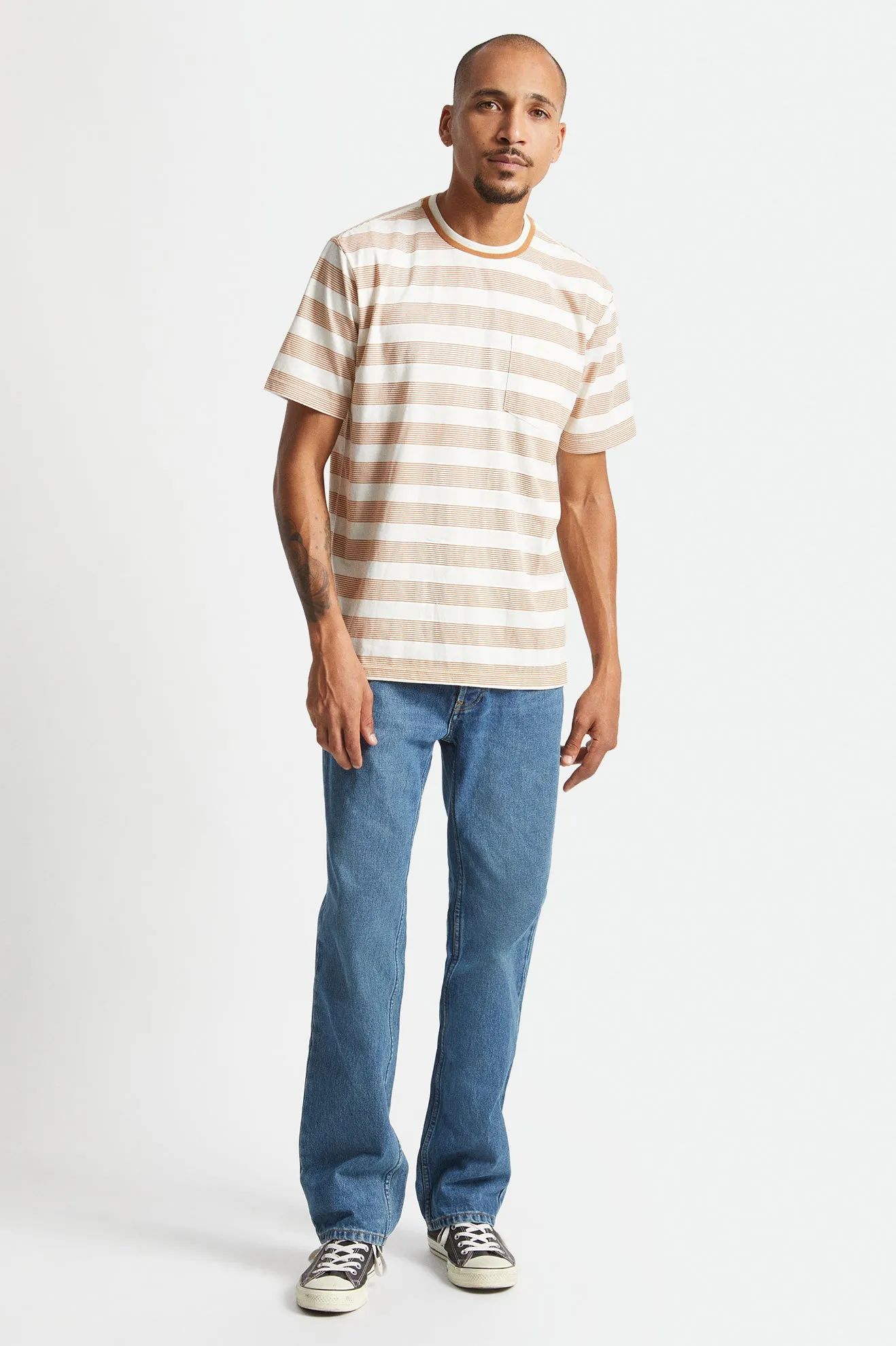 Hilt PCH Stripe S/S Pocket Knit - Off White/Lion sold by Brixton product image thumbnail 2
