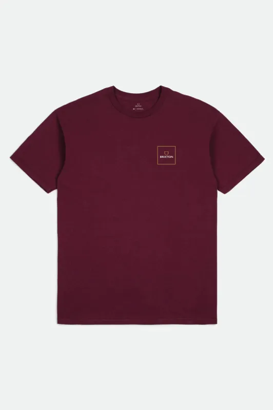 Alpha Block S/S Standard Tee - Burgundy sold by Brixton