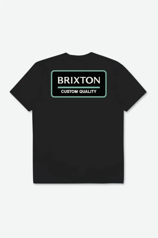Palmer Proper S/S Standard Tee - Black/Jade/Off White sold by Brixton