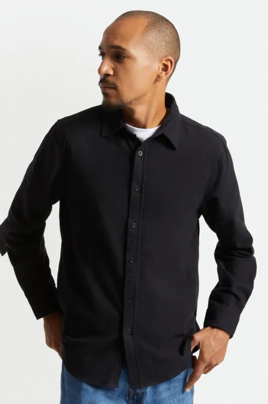Bowery Soft Weave L/S Flannel - Black sold by Brixton