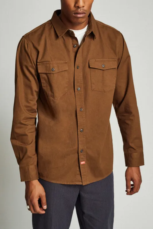 Olson L/S Woven - Bark sold by Brixton