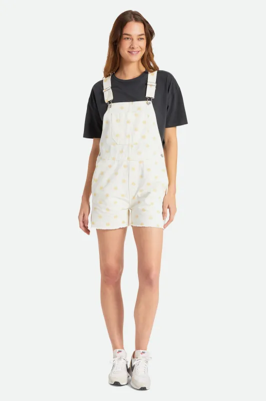 Christina Short Overall - Off White Daisy Dot sold by Brixton