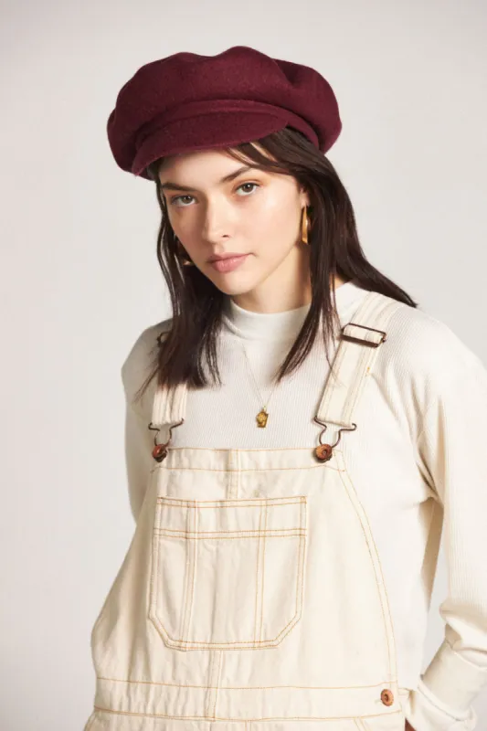 Audrey Brim Beret - Maroon sold by Brixton
