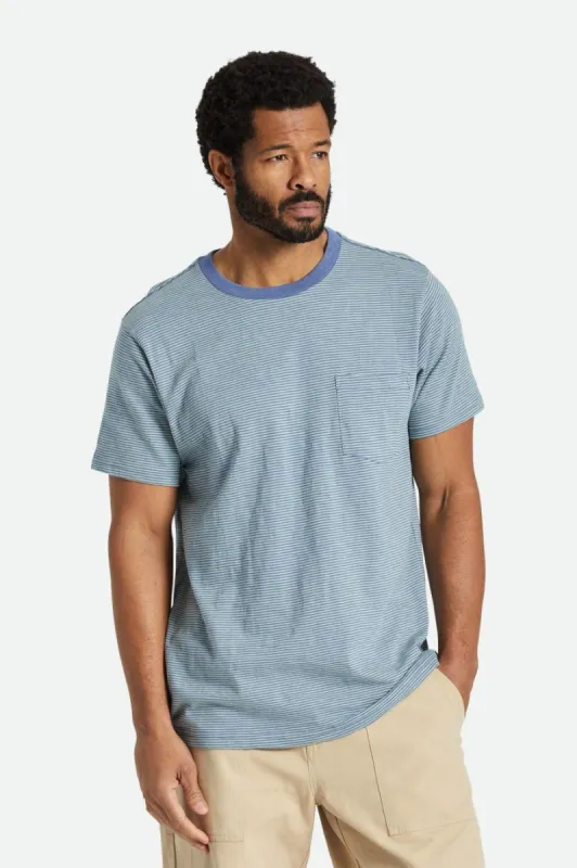 Hilt Slub S/S Pocket Tee - Pacific Blue/Seafoam sold by Brixton
