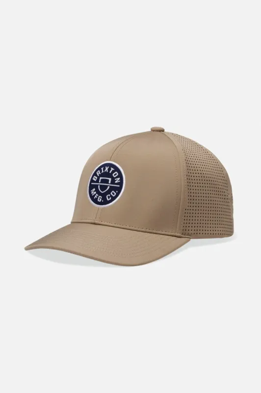 Crest NetPlus MP Snapback - Light Khaki sold by Brixton