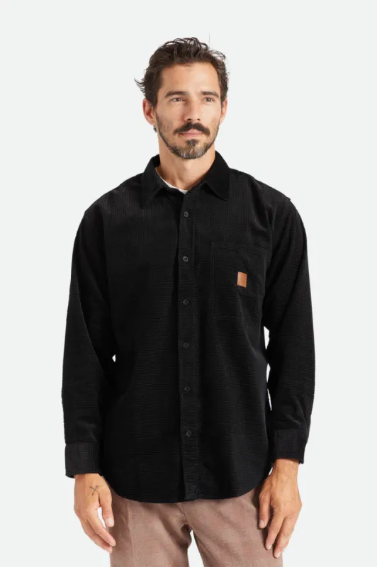 Porter L/S Waffle Corduroy - Black sold by Brixton