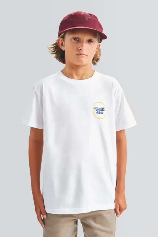 Boys Wheeler II S/S Standard Tee -  White sold by Brixton