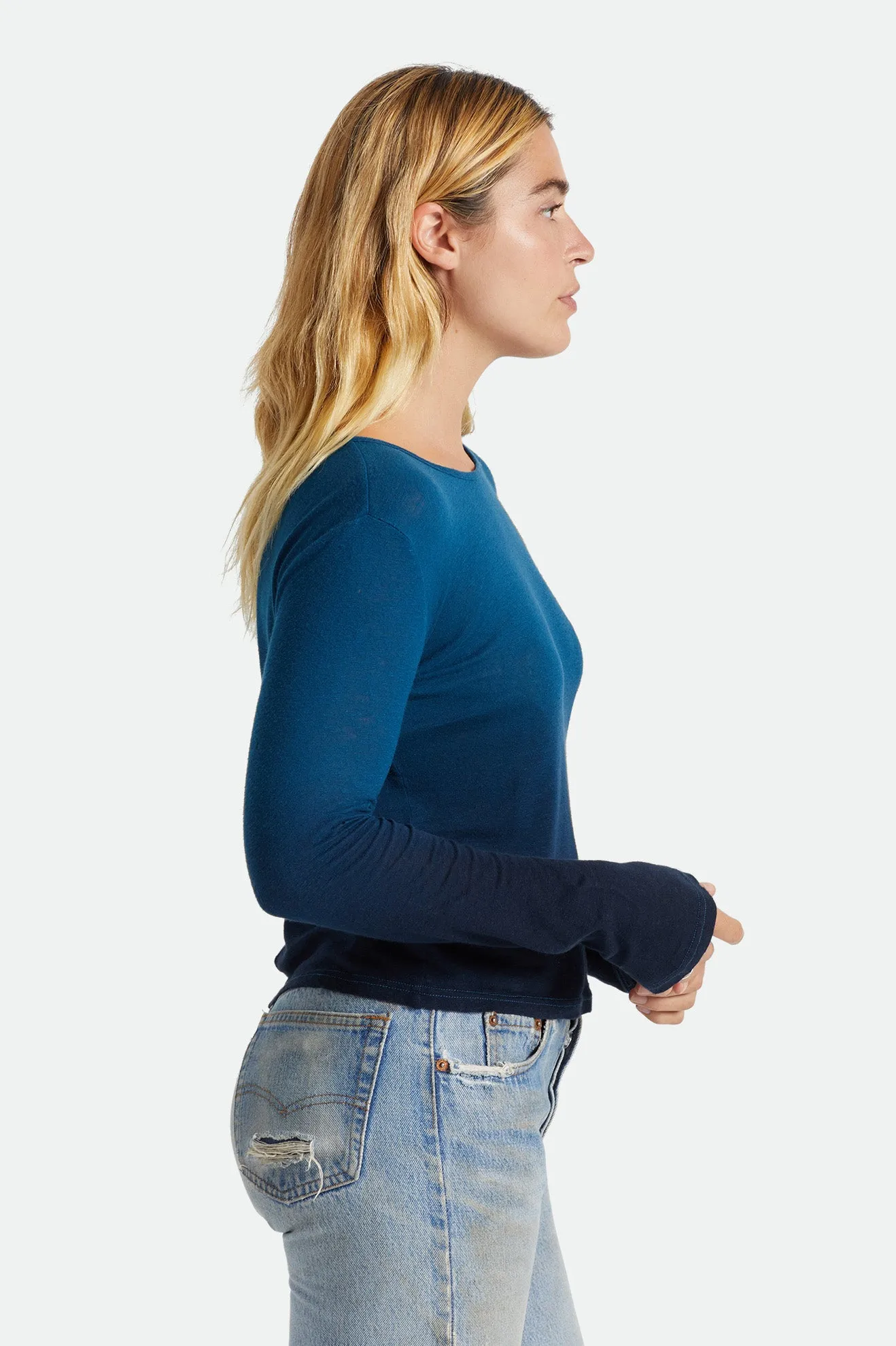 Montauk L/S Tee - Marine Blue sold by Brixton product image thumbnail 3