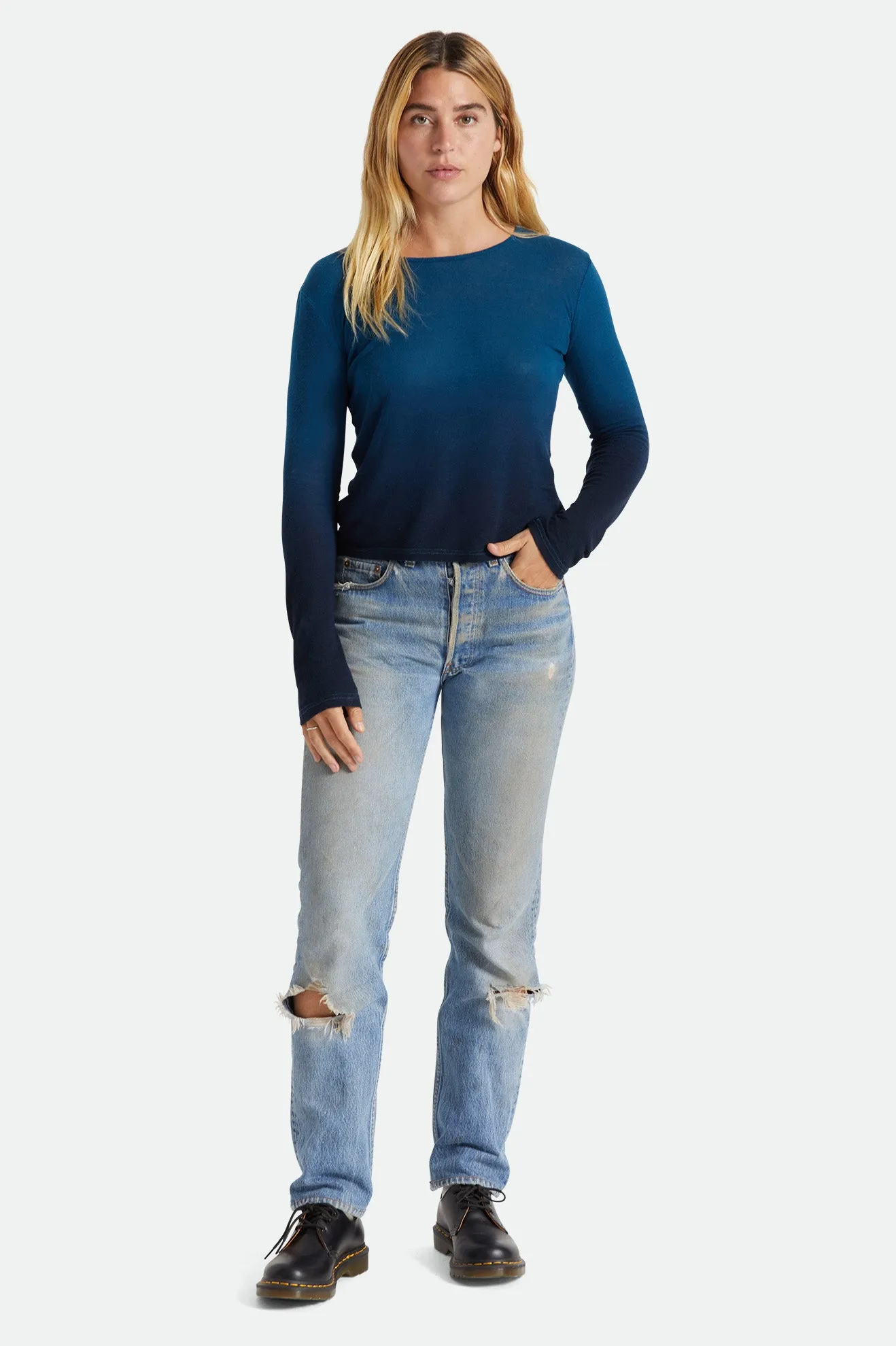 Montauk L/S Tee - Marine Blue sold by Brixton product image thumbnail 2