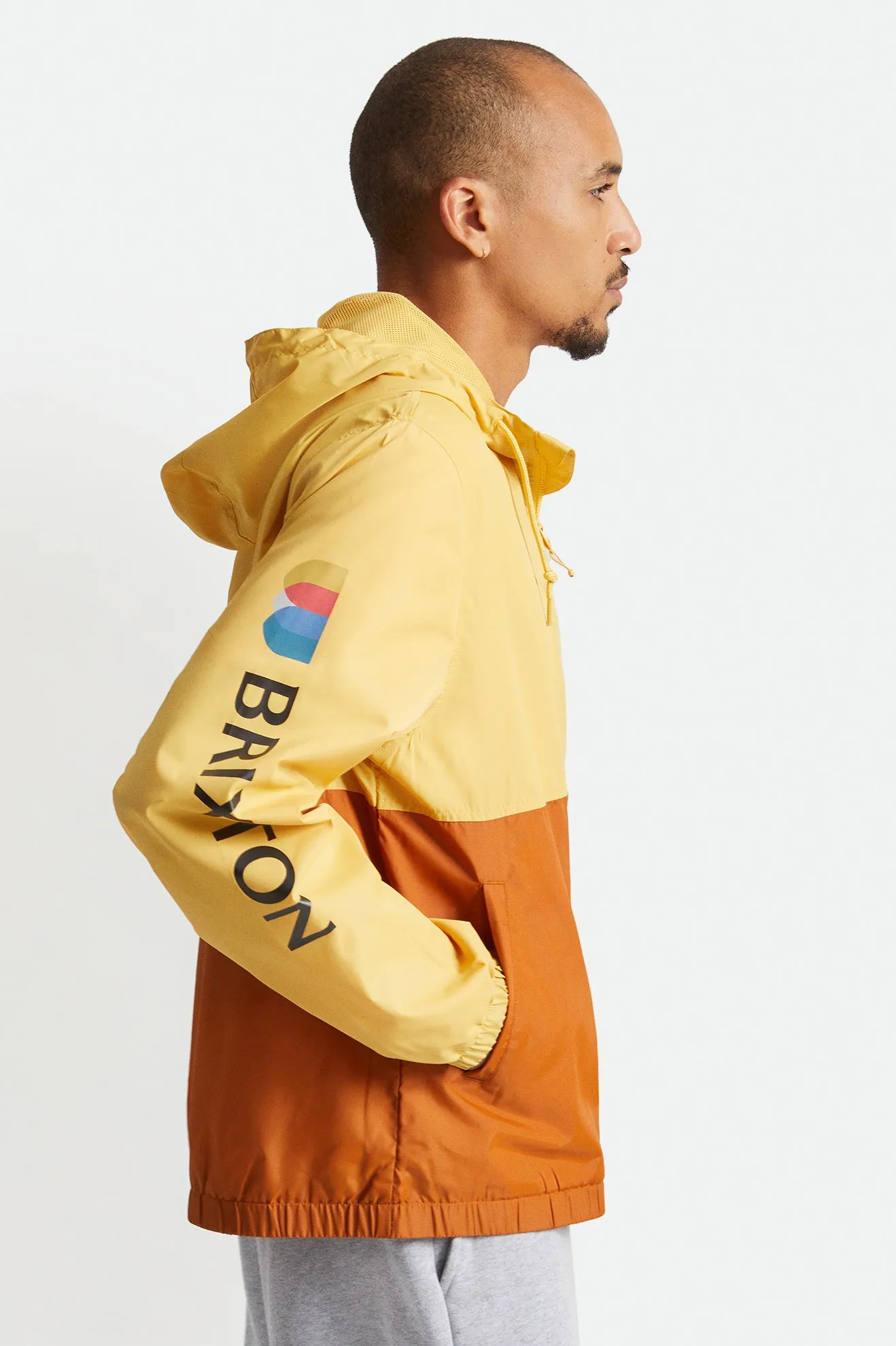 Claxton Alton Lightweight Zip Hood Jacket - Weller Yellow/Caramel sold by Brixton product image thumbnail 3