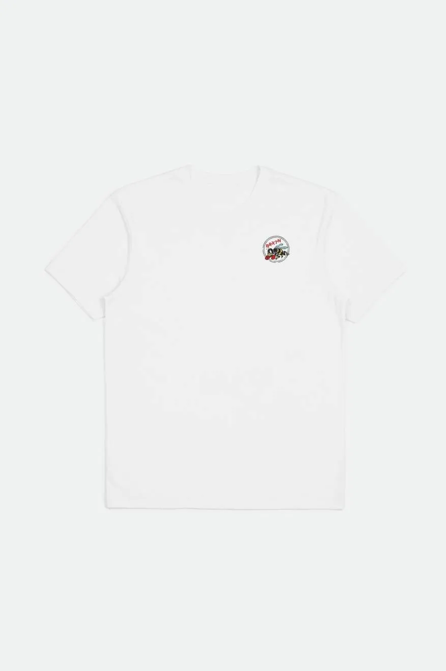 Rumble Bee S/S Relaxed Tee - White Garment Dye sold by Brixton product image thumbnail 2