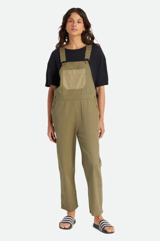 Christina Crop Overall - Military Olive sold by Brixton