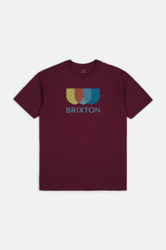 Alton II S/S Standard Tee - Burgundy sold by Brixton