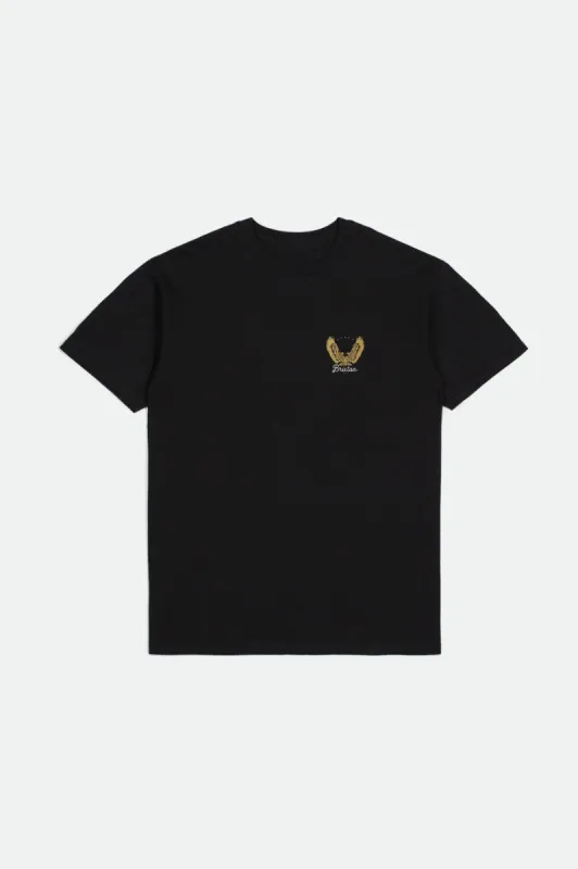 Talon S/S Standard Tee - Black/Gold sold by Brixton