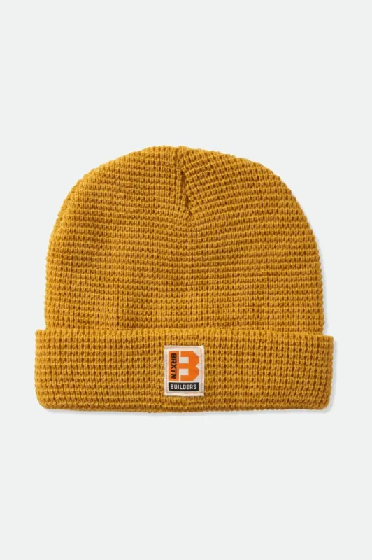 Builders Waffle Knit Beanie - Bright Gold sold by Brixton