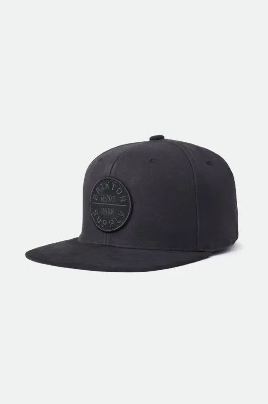 Oath III Snapback - Black/Black/Black sold by Brixton