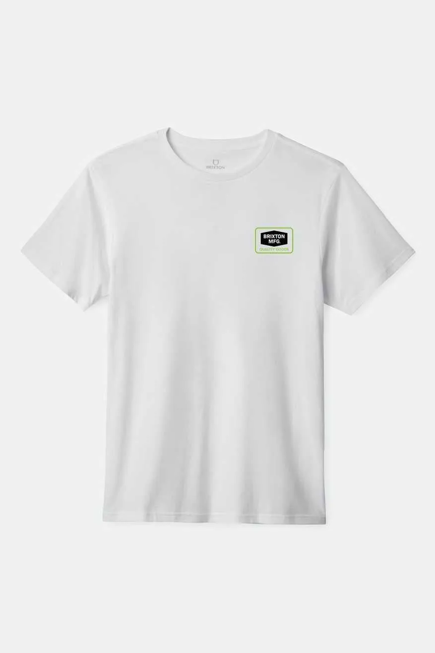 Neon Fallbrook S/S Standard T-Shirt - White sold by Brixton