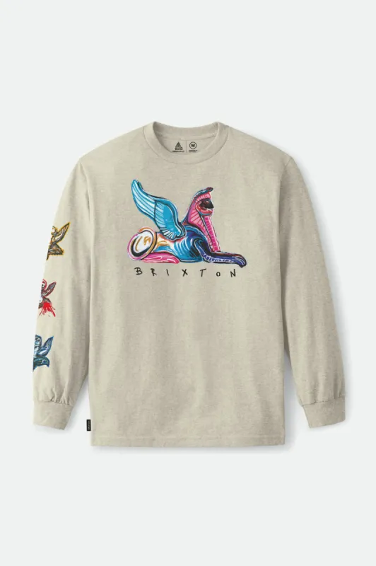 BB Time Machine L/S Standard Tee - Gravel sold by Brixton