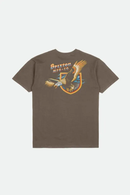 District S/S Standard Tee - Dark Earth Worn Wash sold by Brixton