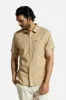 Charter Print S/S Woven Shirt - Sand Pyramid sold by Brixton